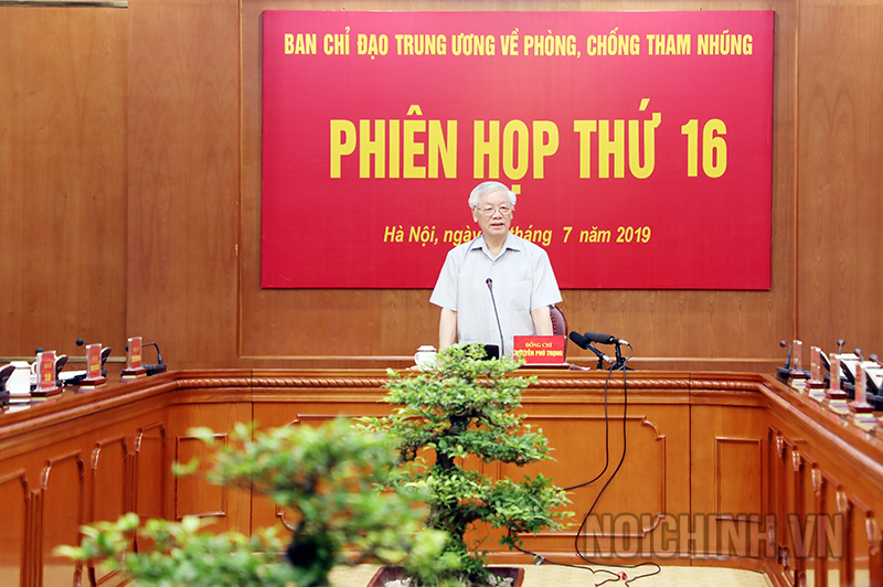 Đồng chí Tổng Bí thư, Chủ tịch nước Nguyễn Phú Trọng, Trưởng Ban Chỉ đạo Trung ương về phòng, chống tham nhũng kết luận Phiên họp