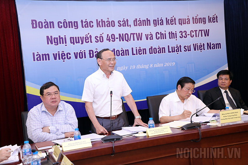 Đồng chí Nguyễn Văn Quyền, Bí thư Đảng đoàn, Chủ tịch Hội Luật gia Việt Nam