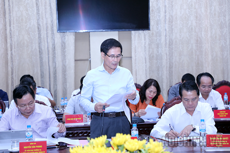 Đồng chí Nguyễn Quang Huy, Ủy viên Ban Thường vụ, Trưởng Ban Nội chính Thành ủy Hà Nội
