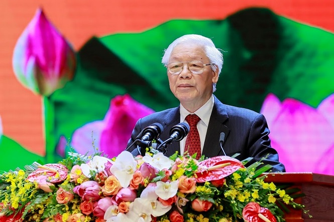 Tổng Bí thư, Chủ tịch nước Nguyễn Phú Trọng đọc diễn văn tại lễ kỷ niệm