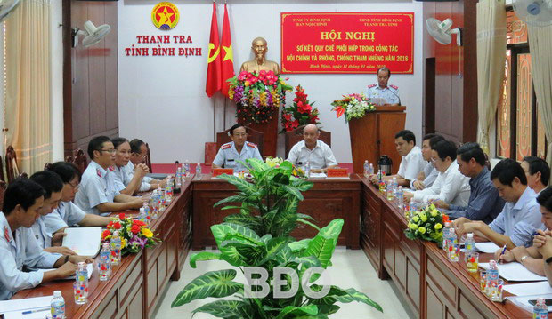 Ban Nội chính Tỉnh ủy Bình Định và Thanh tra tỉnh tổ chức Hội nghị Sơ kết Quy chế phối hợp trong công tác nội chính và phòng, chống tham nhũng 