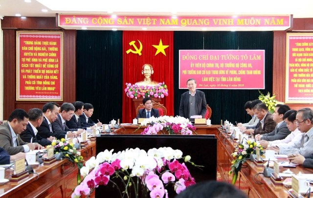 Ðoàn công tác của Ban Chỉ đạo Trung ương về phòng, chống tham nhũng kiểm tra, đôn đốc công tác phòng, chống tham nhũng tại tỉnh Lâm Đồng