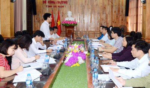 Tổ công tác đánh giá công tác phòng, chống tham nhũng tỉnh Hà Nam làm việc tại Sở Công Thương