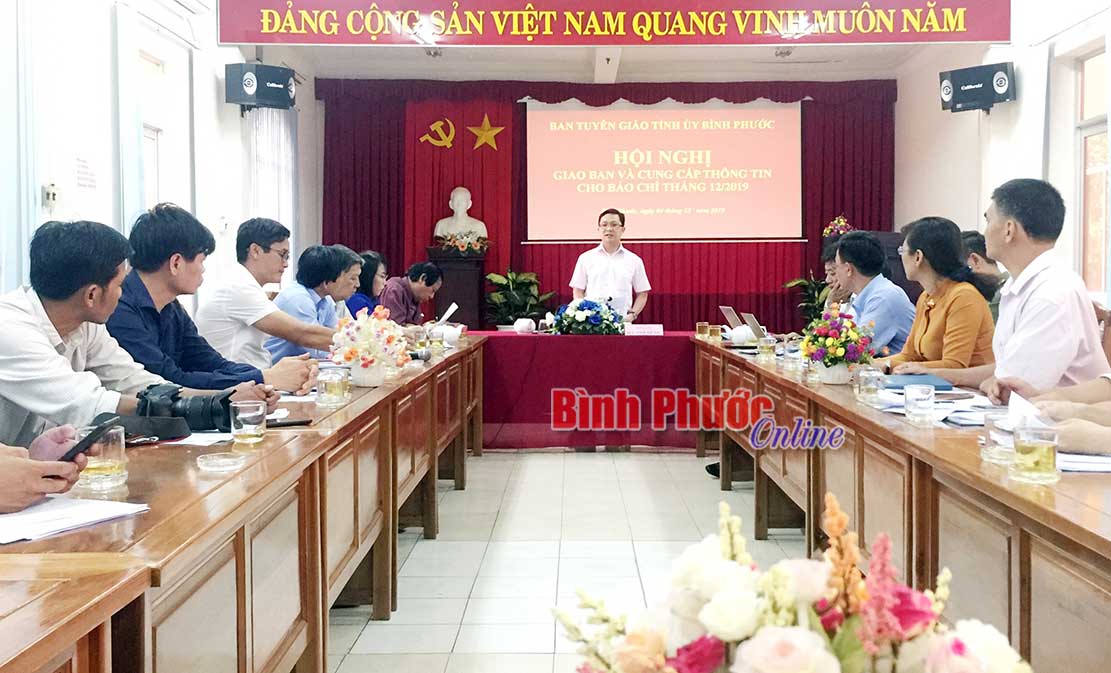 Hội nghị giao ban và cung cấp thông tin cho báo chí tháng 12 tỉnh Bình Phước