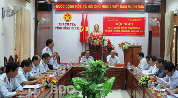 Ban Nội chính Tỉnh ủy Bình Định và Thanh tra tỉnh sơ kết quy chế phối hợp trong công tác phòng, chống tham nhũng (tháng 3/2019)