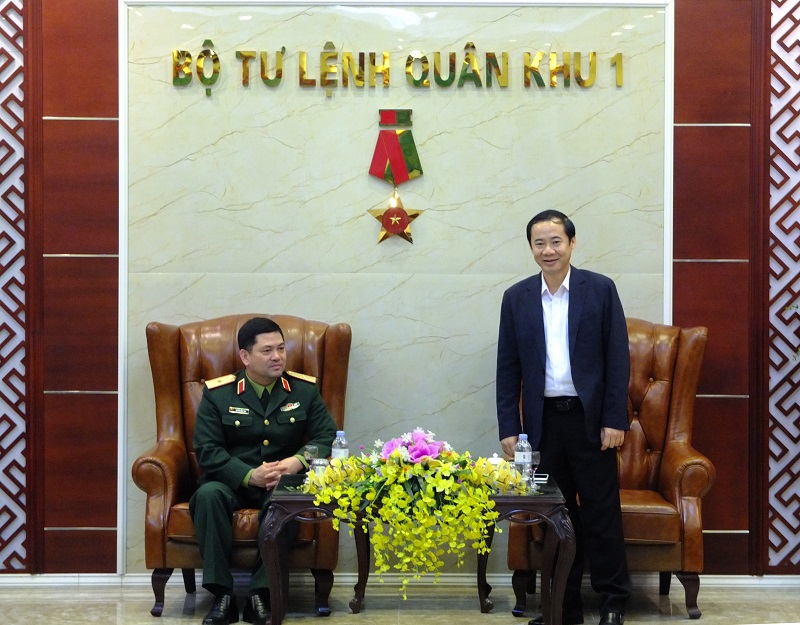Đồng chí Nguyễn Thái Học, Phó trưởng Ban Nội chính Trung ương gửi lời chúc mừng tới toàn bộ lãnh đạo, cán bộ, chiến sĩ Quân Khu 1