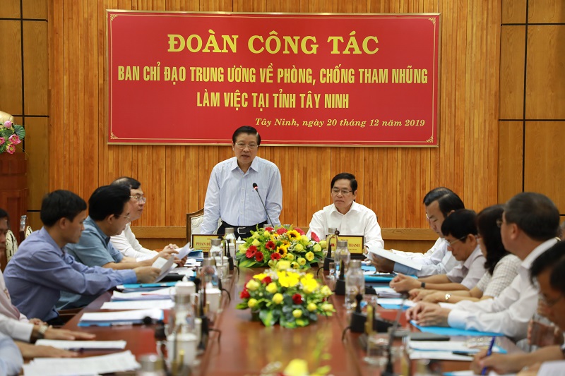 Đồng chí Phan Đình Trạc, Bí thư Trung ương Đảng, Trưởng Ban Nội chính Trung ương, Phó Trưởng ban Thường trực Ban Chỉ đạo Trung ương về PCTN phát biểu chỉ đạo