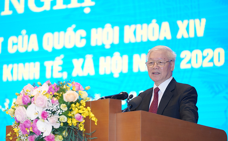 Tổng Bí thư, Chủ tịch nước Nguyễn Phú Trọng phát biểu tại Hội nghị trực tuyến cuối năm của Chính phủ