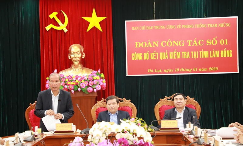Đồng chí Nguyễn Xuân Tiến, Ủy viên Trung ương Đảng, Bí thư Tỉnh ủy Lâm Đồng phát biểu tại Hội nghị