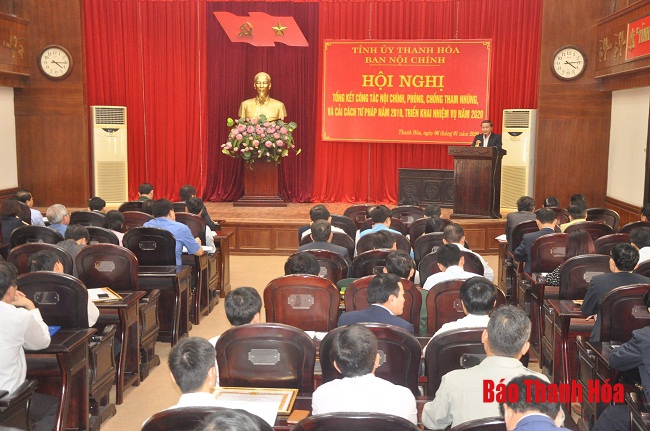 Hội nghị triển khai công tác nội chính năm 2020 tỉnh Thanh Hóa
