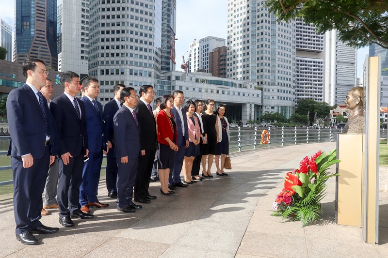 Đoàn đại biểu Đảng Cộng sản Việt Nam đặt vòng hoa tại Tượng đài Chủ tịch Hồ Chí Minh