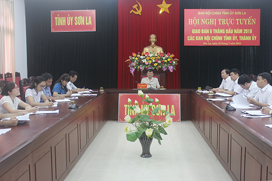 Hội nghị trực tuyến toàn quốc giao ban các ban nội chính tỉnh ủy, thành ủy tại điểm cầu tỉnh Sơn La