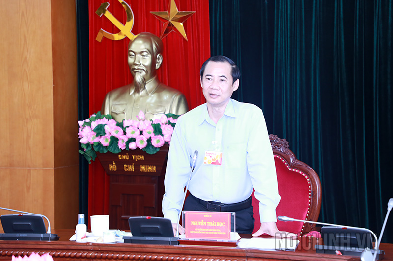 Đồng chí Nguyễn Thái Học, Phó trưởng Ban, Chủ tịch Hội đồng khoa học Cơ quan Ban Nội chính Trung ương phát biểu tại Hội nghị