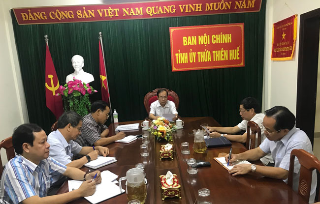 Ban Nội chính Tỉnh ủy Thừa Thiên Huế tổ chức họp các cơ quan tố tụng nắm tiến độ xử lý các vụ việc vụ án liên quan đến tham nhũng quý I/2020
