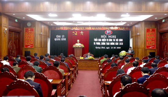 Hhội nghị triển khai nhiệm vụ công tác nội chính và phòng, chống tham nhũng năm 2020 tỉnh Quảng Bình