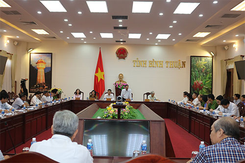 Đoàn công tác của Ủy ban Tư pháp Quốc hội khảo sát  tình hình chấp hành pháp luật trong phòng, chống tham nhũng tại tỉnh Bình Thuận