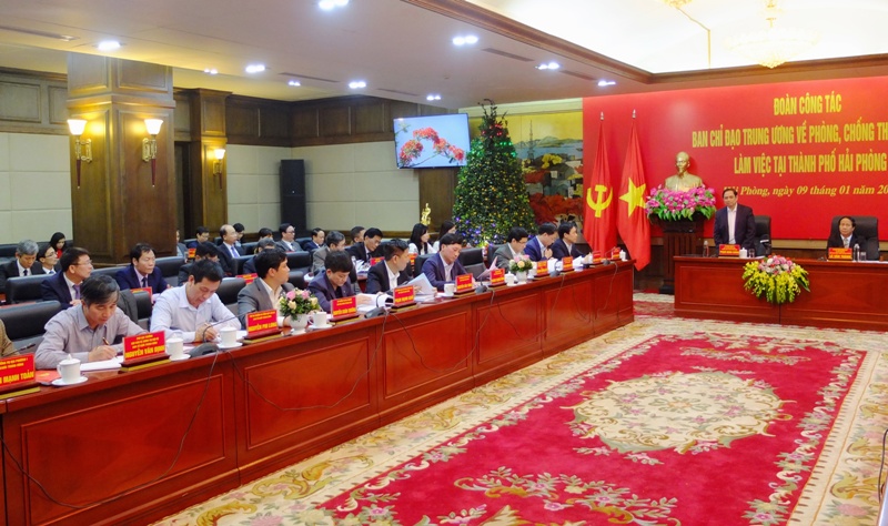 Đoàn công tác của Ban Chỉ đạo Trung ương về phòng, chống tham nhũng là việc tại Thành phố Hải Phòng (tháng 01/2020)