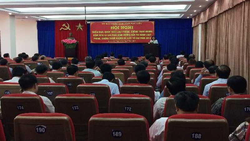 Hội nghị triển khai Luật Phòng chống tham nhũng năm 2018 tỉnh Bạc Liêu
