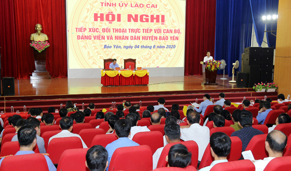 Tỉnh ủy Lào Cai tổ chứcđối thoại với cán bộ, đảng viên và nhân dân huyện Bảo Yên (tháng 6/2020)