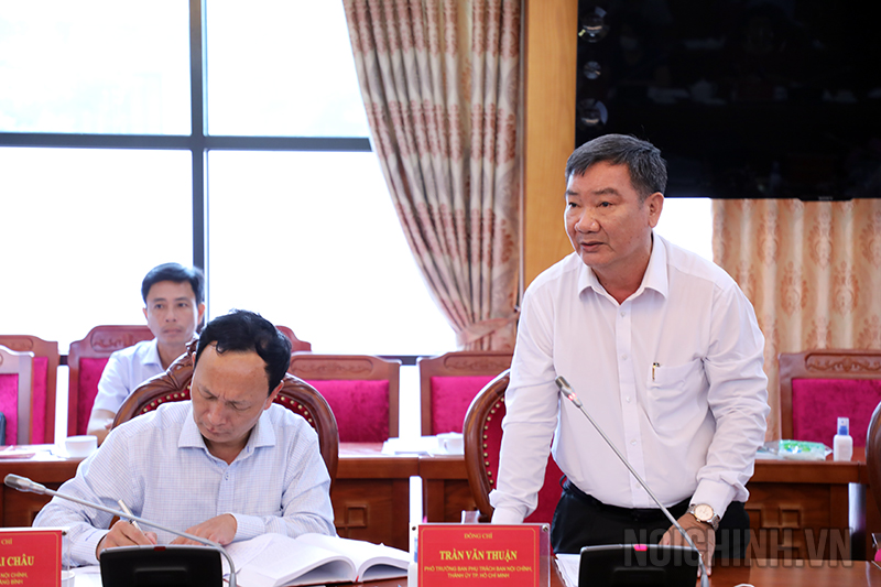 Đồng chí Trần Văn Thuận, Phó trưởng Ban phụ trách Ban Nội chính Thành ủy Thành phố Hồ Chí Minh