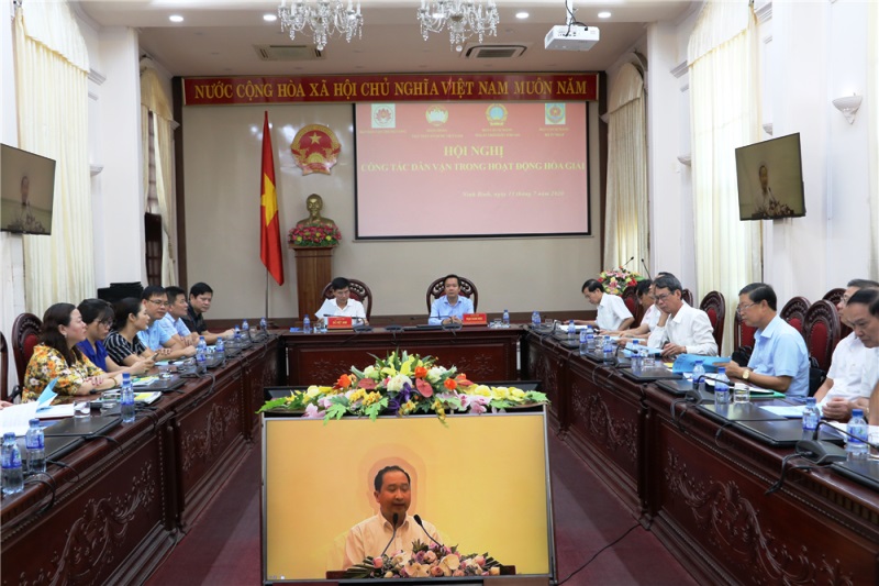 Hội nghị trực tuyến toàn quốc về công tác dân vận trong hoạt động hòa giải, tại điểm cầu Ninh Bình (tháng 7/2020)