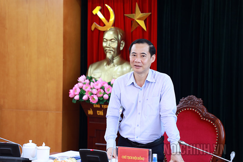 Tiến sĩ Nguyễn Thái Học, Phó trưởng Ban, Chủ tịch Hội đồng khoa học Cơ quan Ban Nội chính Trung ương phát biểu tại Hội nghị