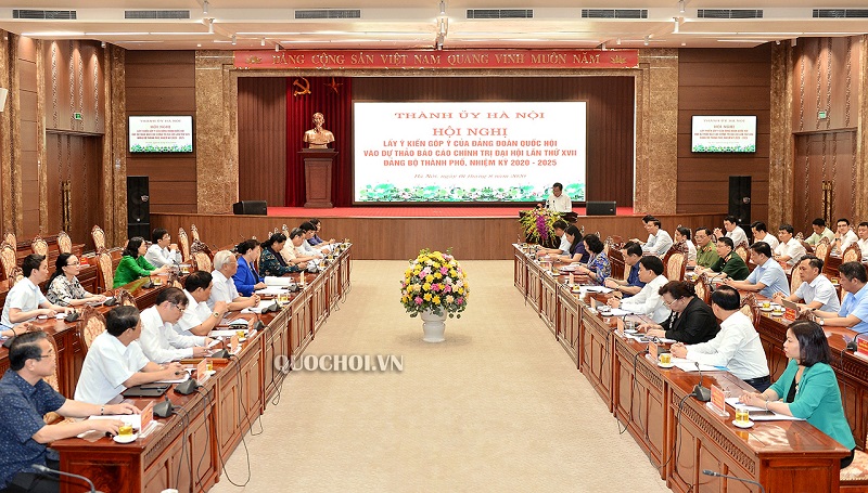 Hội nghị lấy ý kiến góp ý của Đảng đoàn Quốc hội vào Dự thảo Báo cáo chính trị Đại hội đại biểu lần thứ XVII Đảng bộ thành phố Hà Nội, nhiệm kỳ 2020-2025                                                                       