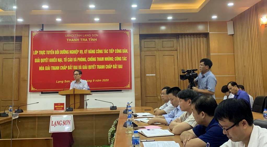 Thanh tra tỉnh Lạng Sơn tổ chức Hội nghị trực tuyến bồi dưỡng nghiệp vụ, kỹ năng công tác tiếp công dân, giải quyết khiếu nại, tố cáo và phòng, chống tham nhũng