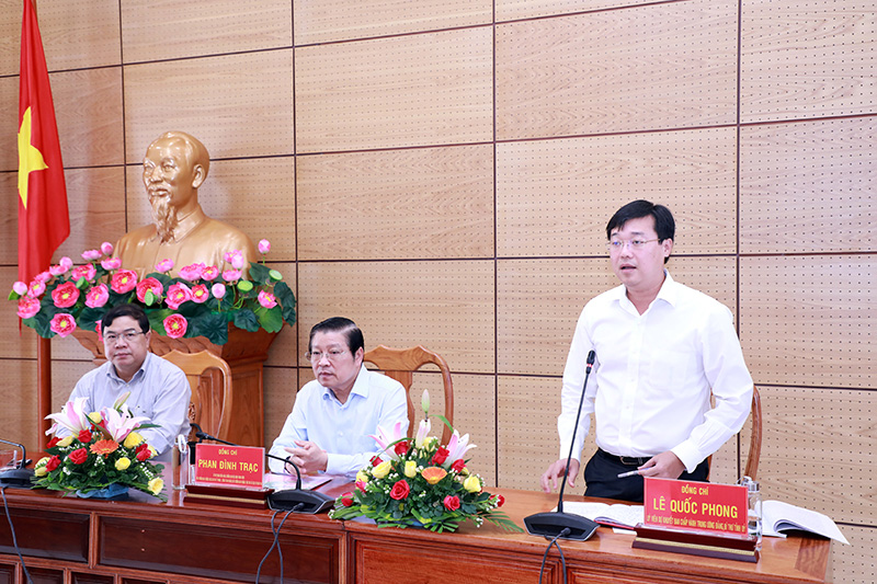 Đồng chí Lê Quốc Phong, Ủy viên dự khuyết Ban Chấp hành Trung ương Đảng, Bí thư tỉnh ủy Đồng Tháp phát biểu tại buổi làm việc