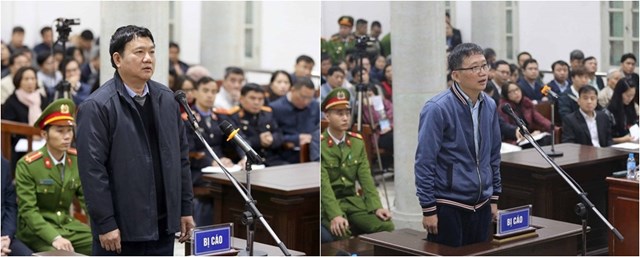 Bị can Đinh La Thăng Và Trịnh Xuân Thanh tại một phiên tòa trước đó