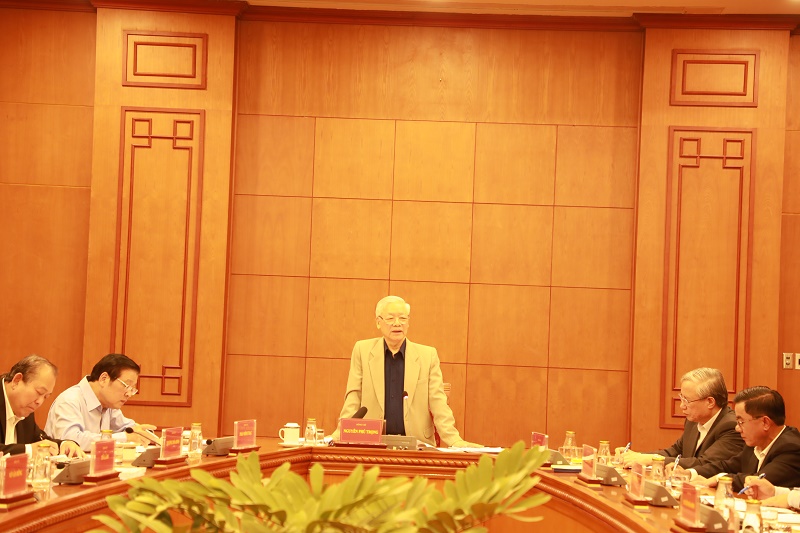 Đồng chí Tổng Bí thư, Chủ tịch nước Nguyễn Phú Trọng, Trưởng Ban Chỉ đạo phát biểu chỉ đạo