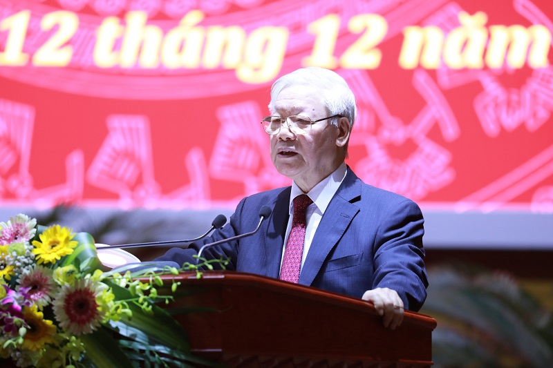 Đồng chí Nguyễn Phú Trọng, Tổng Bí thư, Chủ tịch nước, Trưởng Ban Chỉ đạo Trung ương về phòng, chống tham nhũng phát biểu kết luận Hội nghị