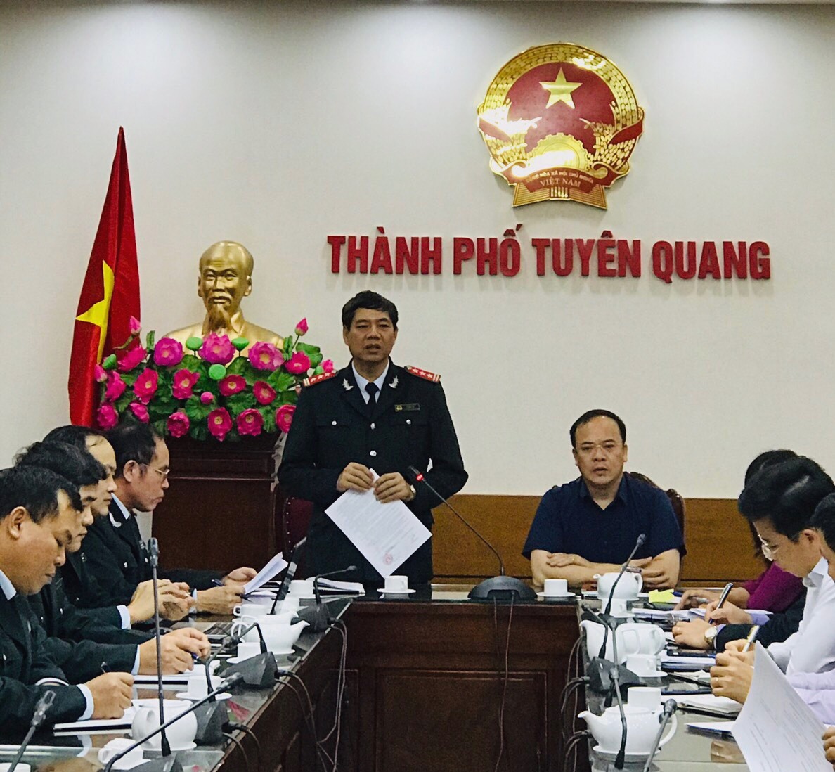 Thanh tra tỉnh Tuyên Quang tiến hành công bố Quyết định thanh tra Dự án đầu tư xây dựng 02 tuyến đường dọc hai bên bờ Sông Lô thuộc địa phận thành phố Tuyên Quang