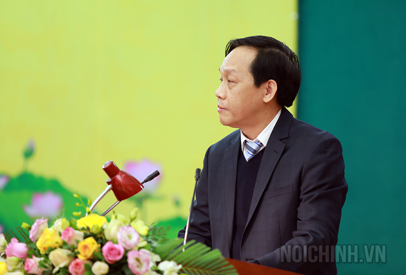 Đồng chí Nguyễn Thanh Hải, Phó trưởng Ban Nội chính Trung ương phát biểu tại Hội thảo