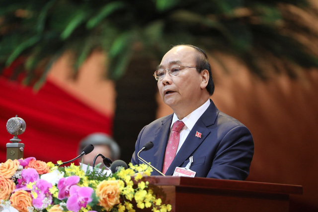 Đồng chí Nguyễn Xuân Phúc, Ủy viên Bộ Chính trị, Thủ tướng Chính phủ đọc Diễn văn khai mạc Đại hội