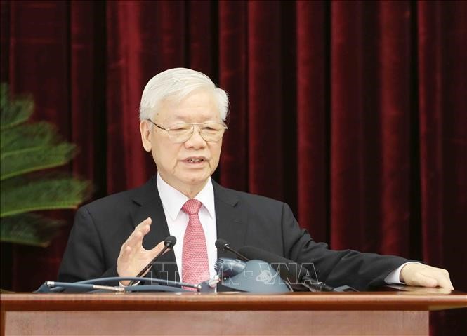 Tổng Bí thư, Chủ tịch nước Nguyễn Phú Trọng phát biểu khai mạc Hội nghị. Ảnh: Phương Hoa/TTXVN