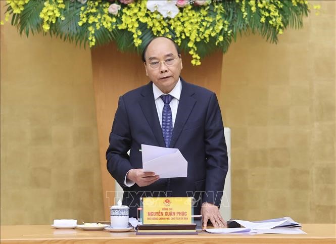 Thủ tướng Nguyễn Xuân Phúc, Chủ tịch Ủy ban quốc gia về Chính phủ điện tử phát biểu. Ảnh: Thống Nhất/TTXVN
