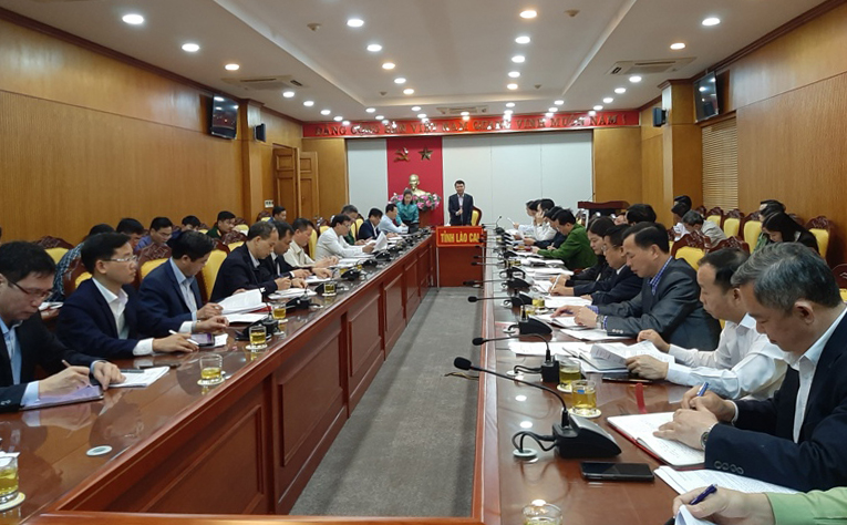 Quang cảnh buổi giao ban công tác nội chính, phòng, chống tham nhũng và cải cách tư pháp, tháng 1/2021 do Tỉnh ủy Lào Cai tổ chức