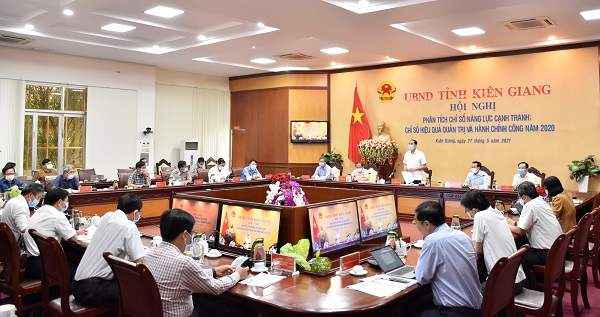 Hội nghị trực tuyến về phân tích Chỉ số Năng lực cạnh tranh, Chỉ số Hiệu quả Quản trị và Hành chính công tỉnh Kiên Giang