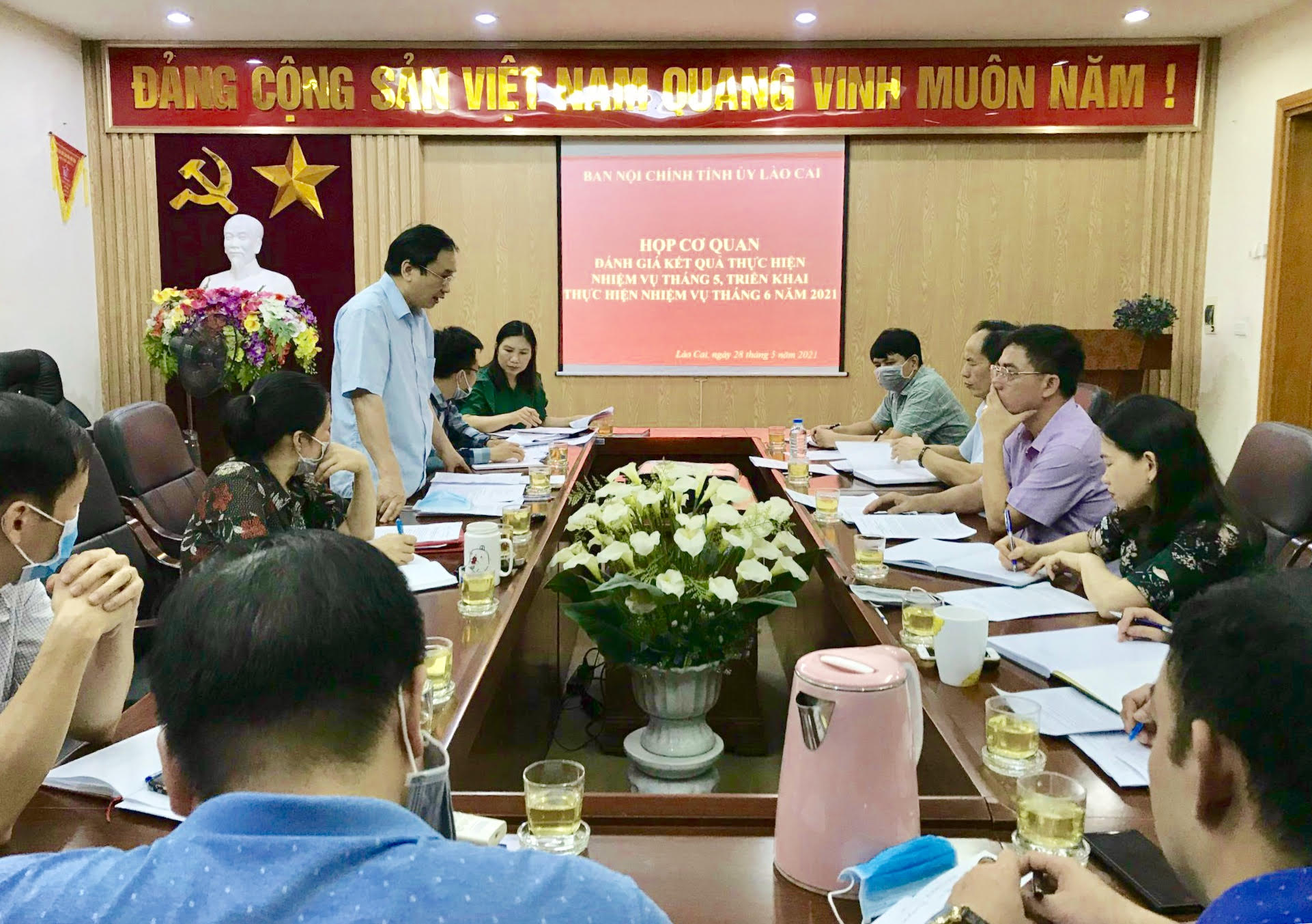  Quang cảnh buổi giao ban công tác tháng 5/2021 của Ban Nội chính Tỉnh ủy Lào Cai