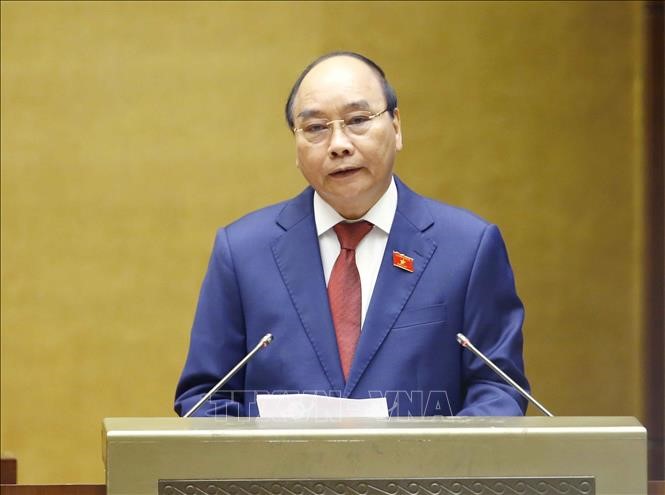  Chủ tịch nước Nguyễn Xuân Phúc phát biểu nhậm chức. Ảnh: Doãn Tấn/TTXVN 
