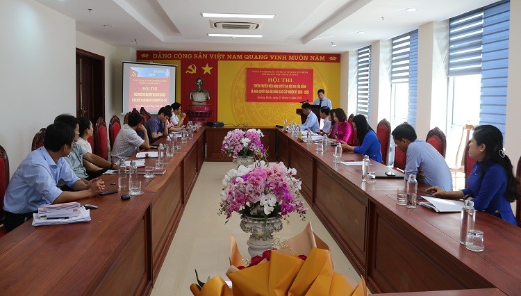 Toàn cảnh Hội thi “Tuyên truyền viên Nghị quyết Đại hội XIII của Đảng và Nghị quyết  đại hội Đảng bộ các cấp nhiệm kỳ 2020-2025” tại Chi bộ Ban Nội chính Tỉnh ủy Quảng Bình (tháng 6/2021)
