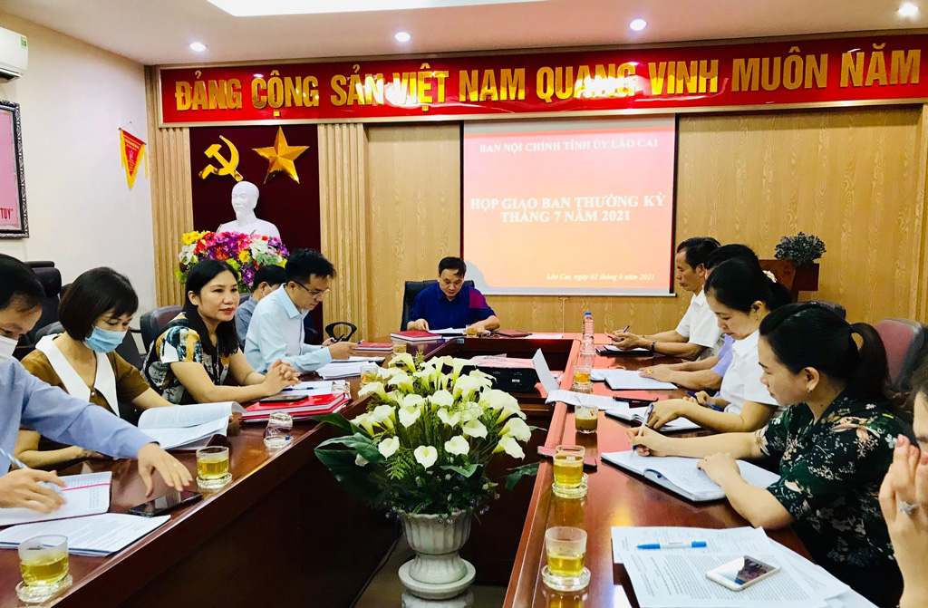 Ban Nội chính Tỉnh ủy Lào Cai giao ban thường kỳ tháng 7/2021