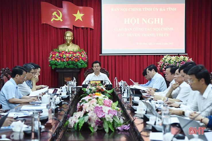  Ban Nội chính Tỉnh ủy Hà Tĩnh tổ chức hội nghị giao ban công tác nội chính các huyện, thành, thị ủy. (nguồn BHT)