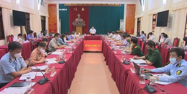 Quang cảnh Hội nghị giao ban Khối Nội chính tháng 7/2021 Tỉnh ủy Nghệ An (Nguồn BNCTU Nghệ An)