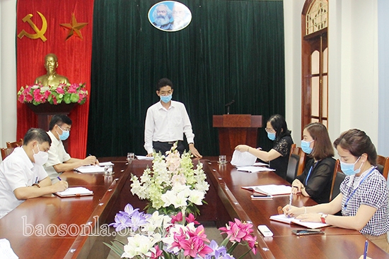 Đồng chí Bùi Minh Tân, Trưởng Ban Nội chính Tỉnh ủy chủ trì cuộc họp triển khai thực hiện công tác giải quyết đơn thư (tháng 5/2021) 