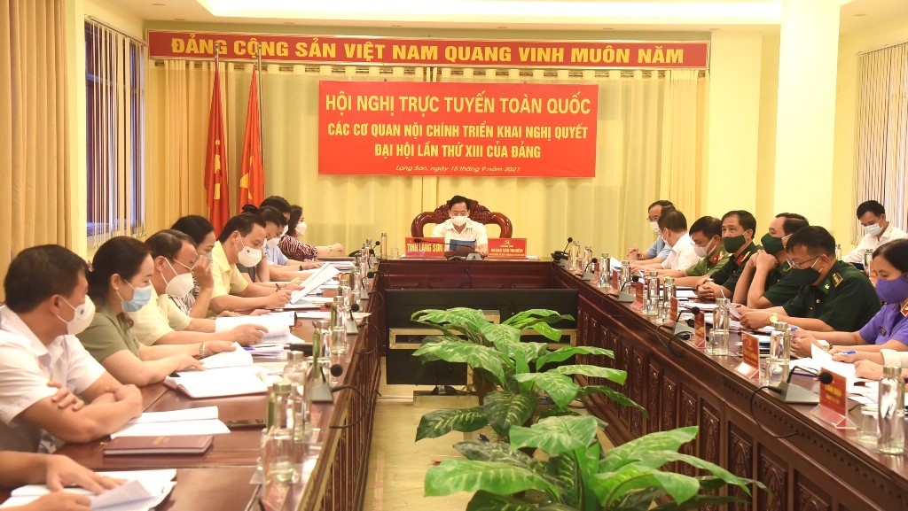 Hội nghị trực tuyến toàn quốc các cơ quan nội chính triển khai Nghị quyết Đại hội lần thứ XIII của Đảng - Điểm cầu tỉnh Lạng Sơn