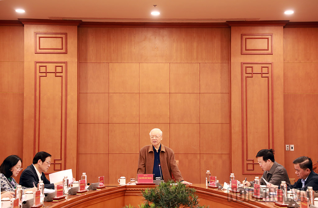 Đồng chí Tổng Bí thư Nguyễn Phú Trọng, Trưởng Ban Chỉ đạo Trung ương về phòng, chống tham nhũng, tiêu cực phát biểu chỉ đạo