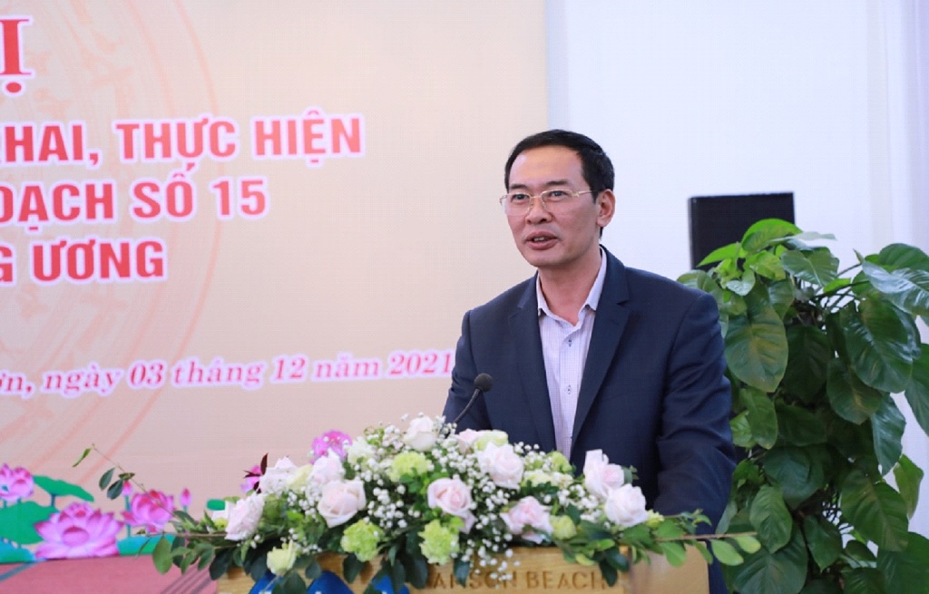 Đồng chí Trịnh Tuấn Sinh, Phó Bí thư Tỉnh ủy Thanh Hoá phát biểu tại Hội nghị