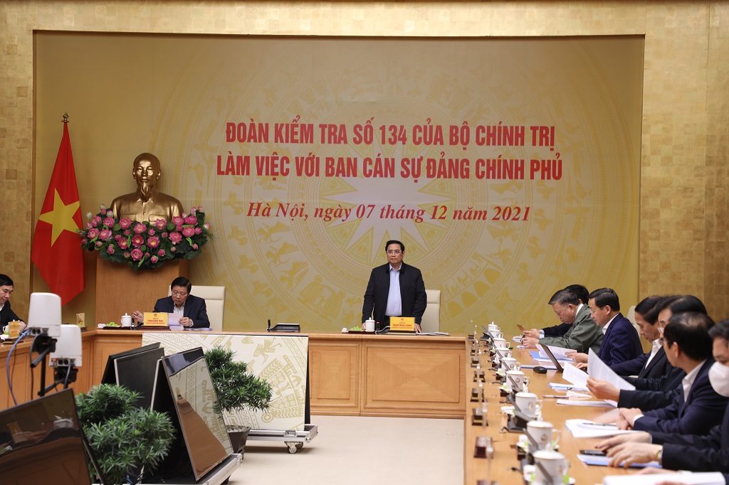 Đồng chí Thủ tướng Chính phủ Phạm Minh Chính, Ủy viên Bộ Chính trị, Bí thư Ban Cán sự Đảng Chính phủ phát biểu
